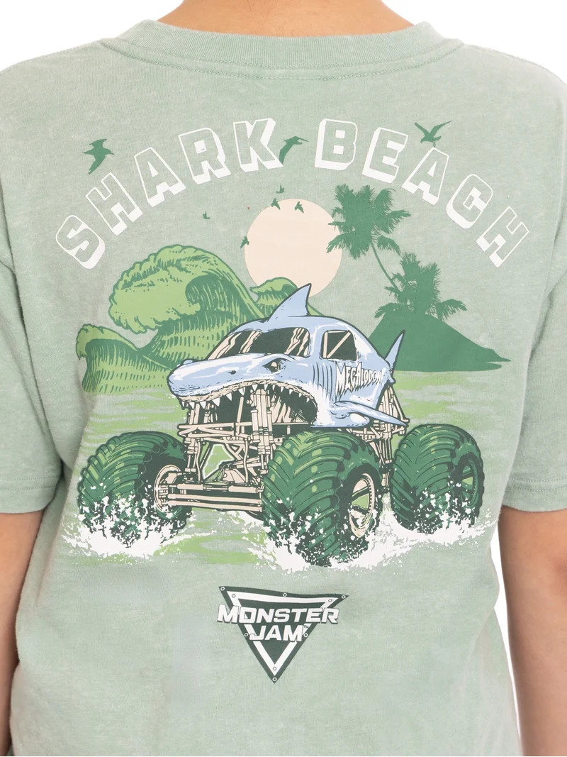 Monster Jam Boys Short Sleeve Graphic Tee and Matching Shorts Set, 2-Piece, Sizes 4-16 - Walmart.... | Walmart (US)