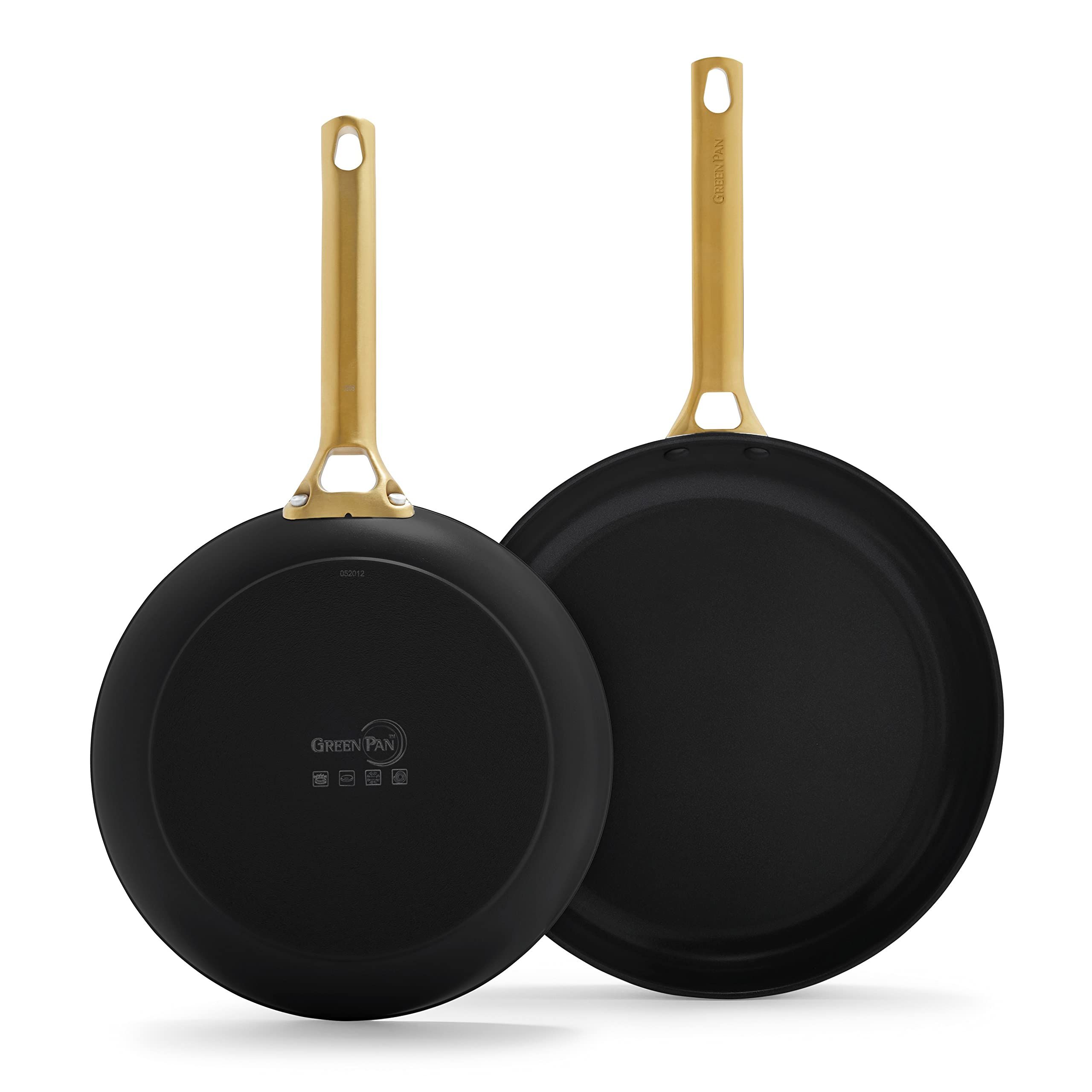 GreenPan Reserve Hard Anodized Healthy Ceramic Nonstick 8" and 10" Frying Pan Skillet Set, Gold H... | Amazon (US)