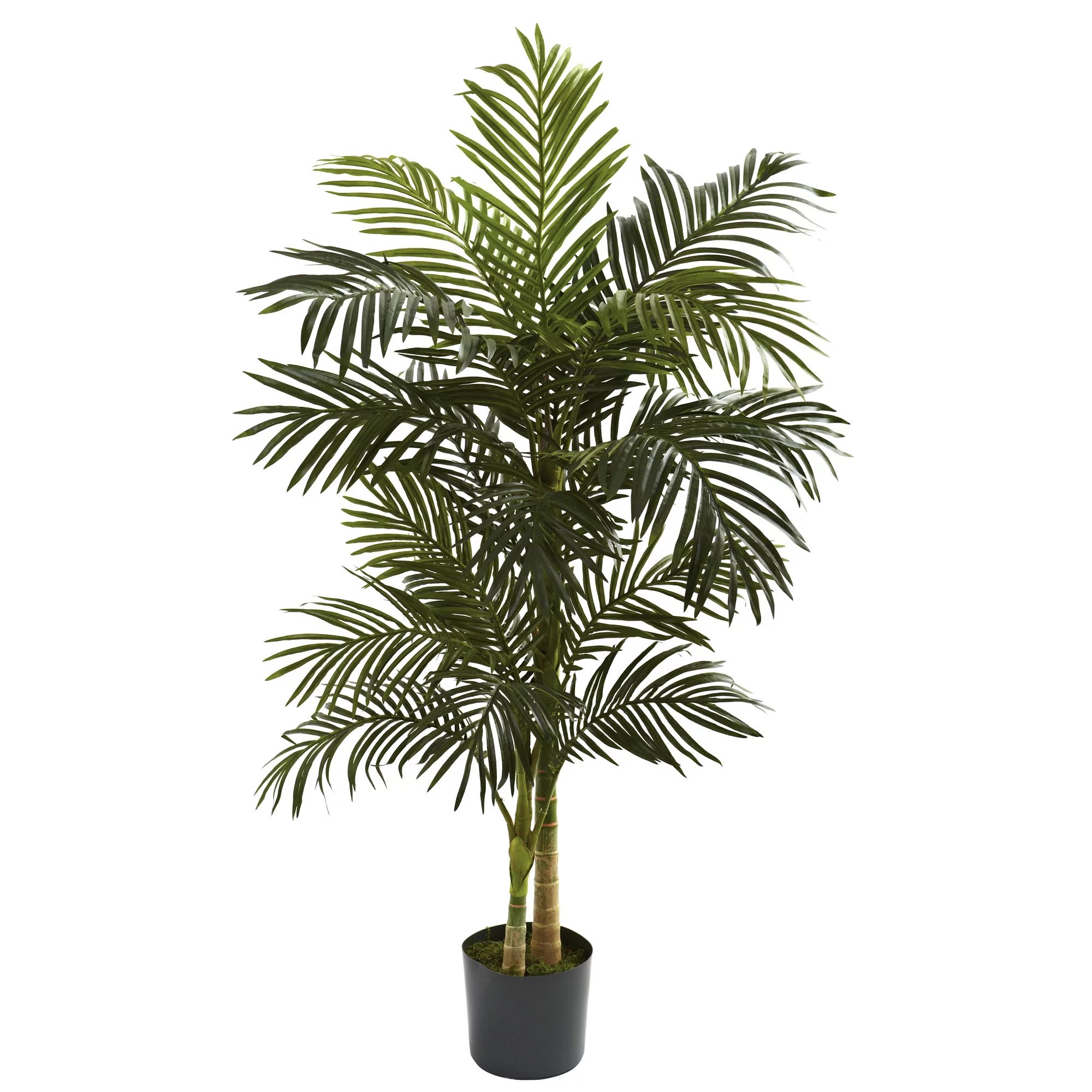 Nearly Natural 5ft. Golden Cane Palm Artificial Tree, Green | Walmart (US)