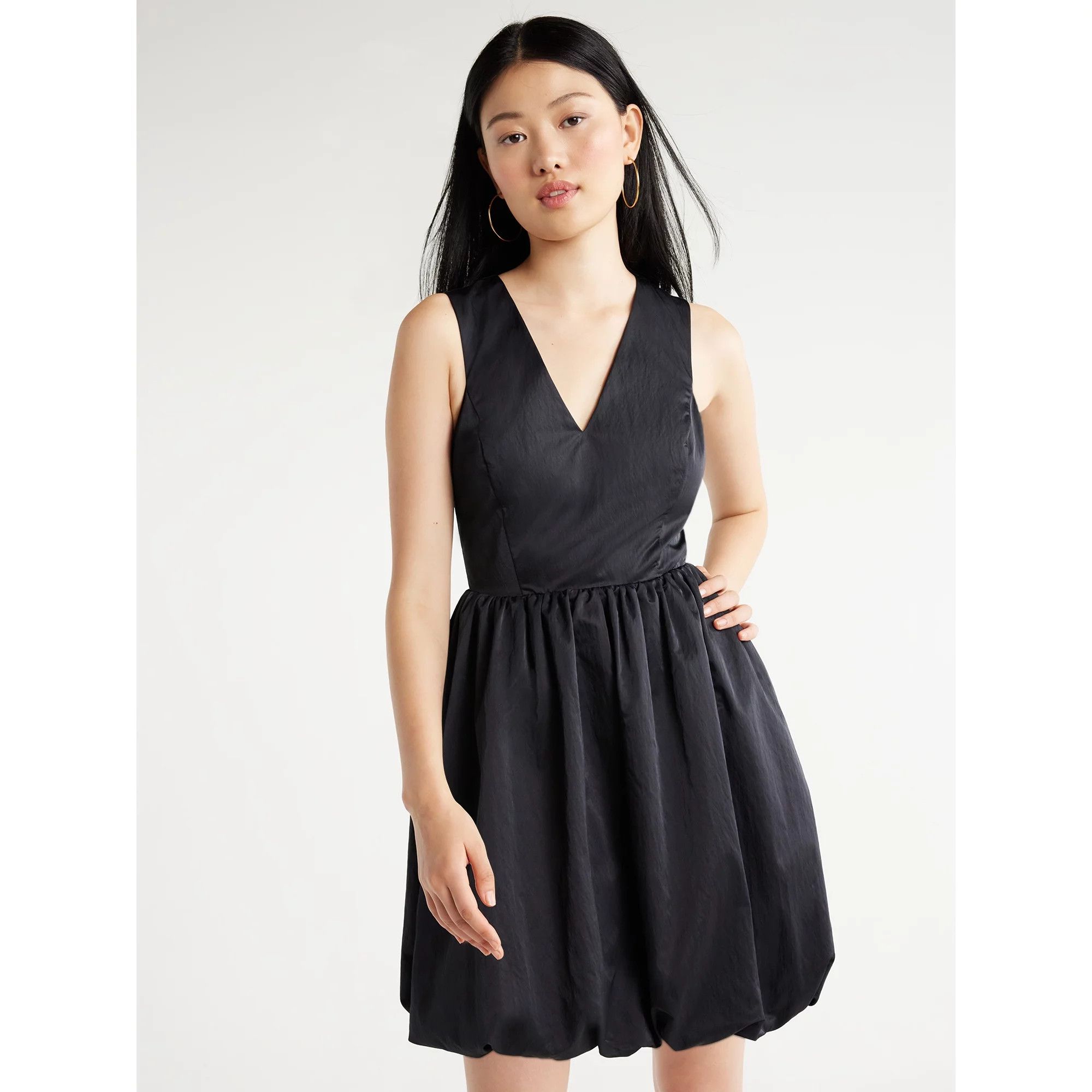 Scoop Women's Sleeveless V-Neck Balloon Mini Dress, Sizes XS-XXL | Walmart Fashion | Walmart Winter  | Walmart (US)
