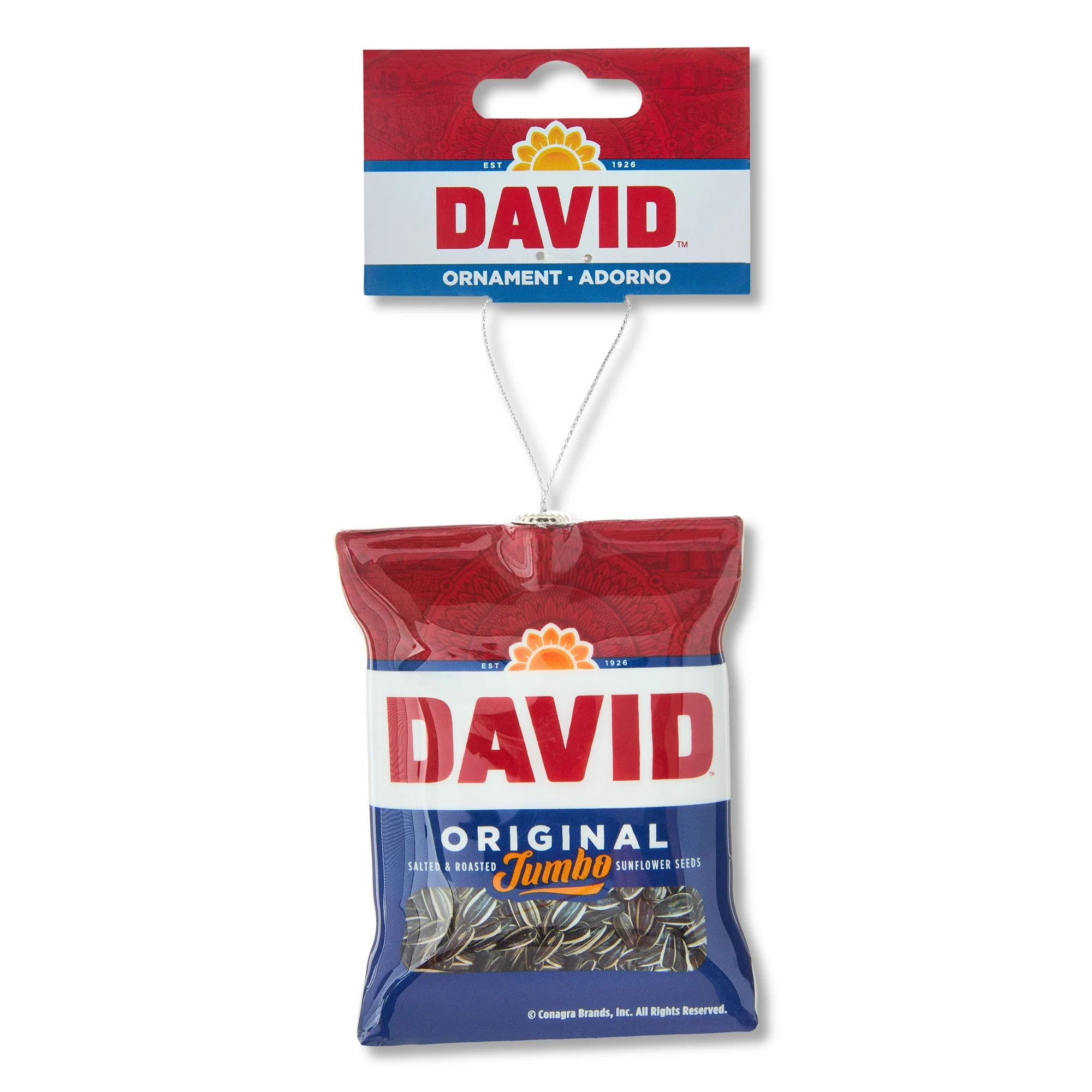 David's Sunflower Seed Decoupage Ornament, 4 inches Tall, Faux Food, Plastic, Red and Blue, by Ru... | Walmart (US)