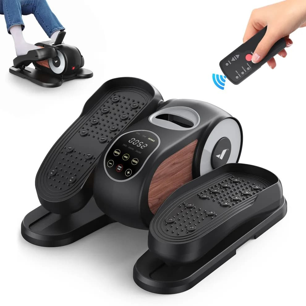 MERACH - E32 Mini Under Desk Elliptical Trainer Machine, Remote Control, 12-Speeds, Quiet Portable Electric Seated Pedal - Black | Best Buy U.S.