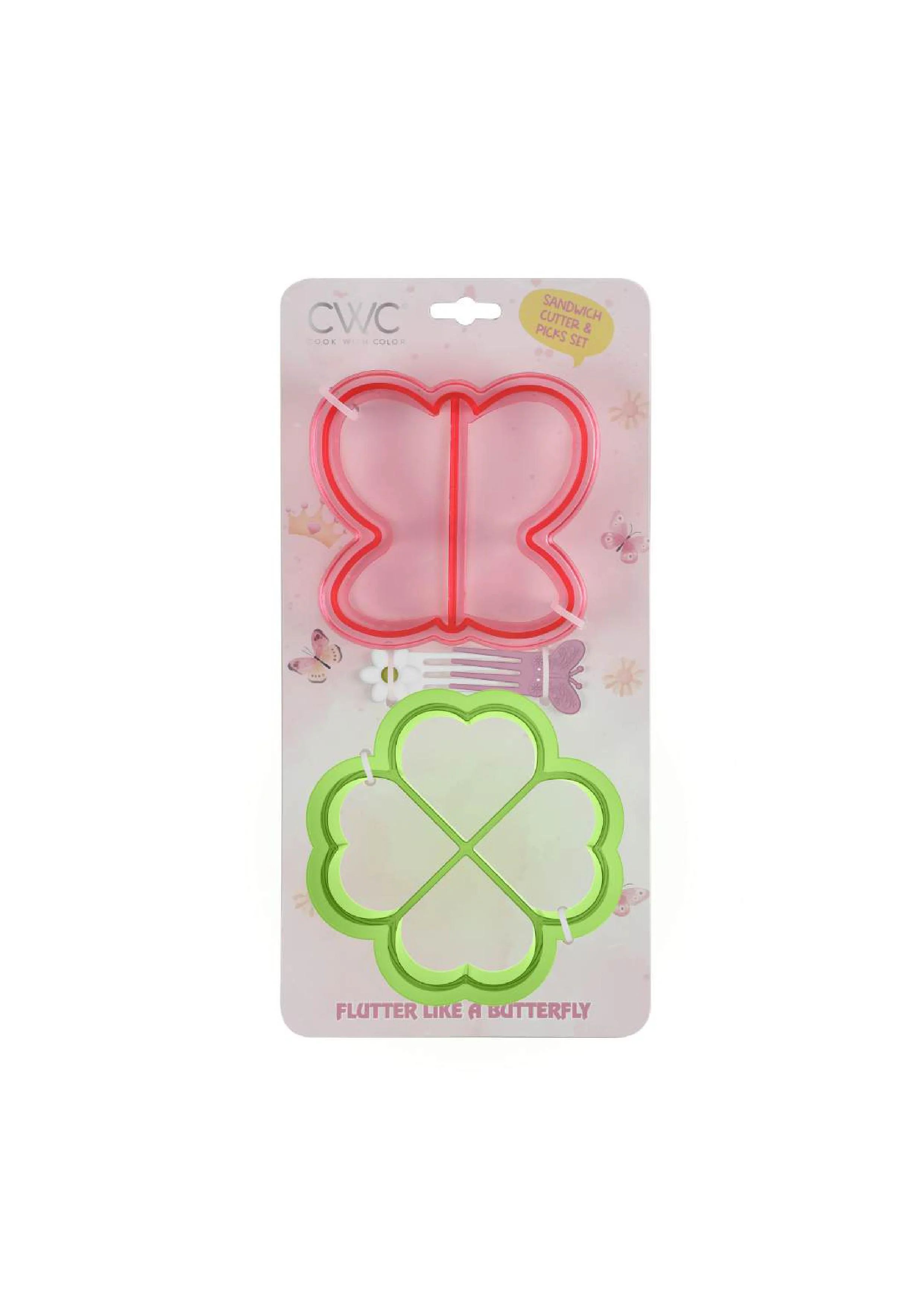 Cook With Color Pink and Green Butterfly Sandwich Cutters and Picks Set | Walmart (US)