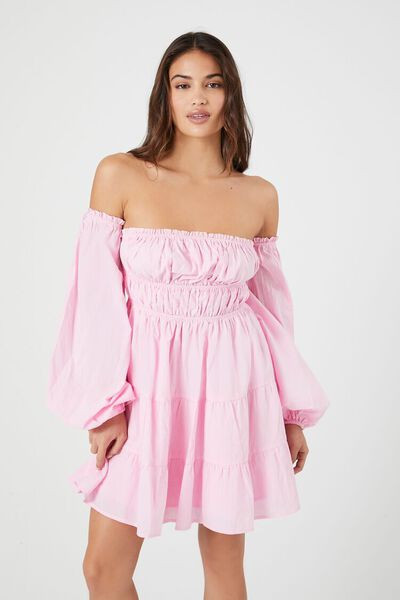 Off-the-Shoulder Babydoll Mini Dress | Forever 21 (US)