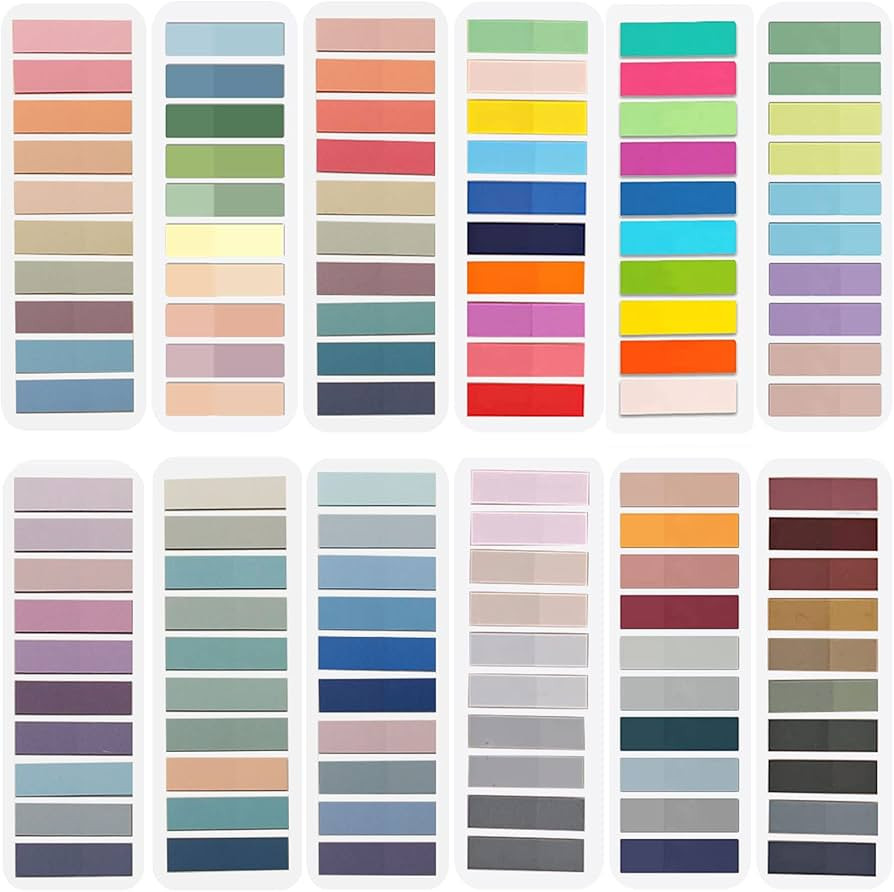 ELII 2400Pcs Sticky Tabs for Annotating Books,Morandi Book Tabs for Binders,Page Markers Clear Wr... | Amazon (US)