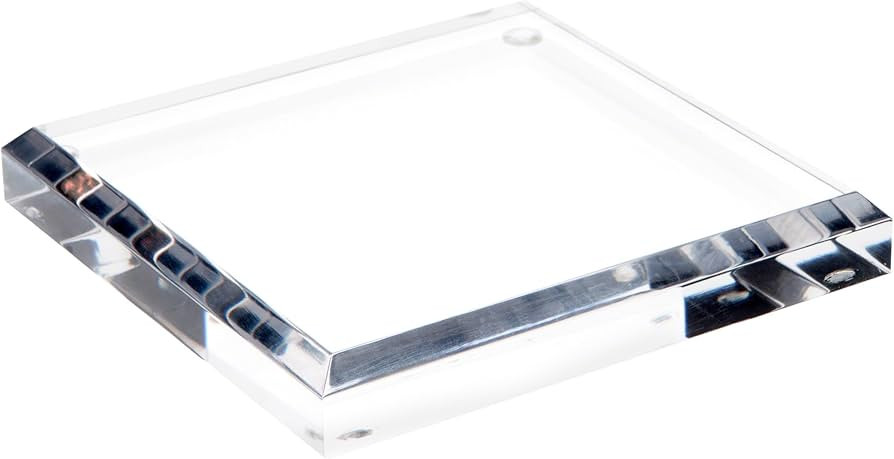 Plymor Clear Acrylic Square Beveled Display Base, 5" W x 5" D x 0.75" H | Amazon (US)