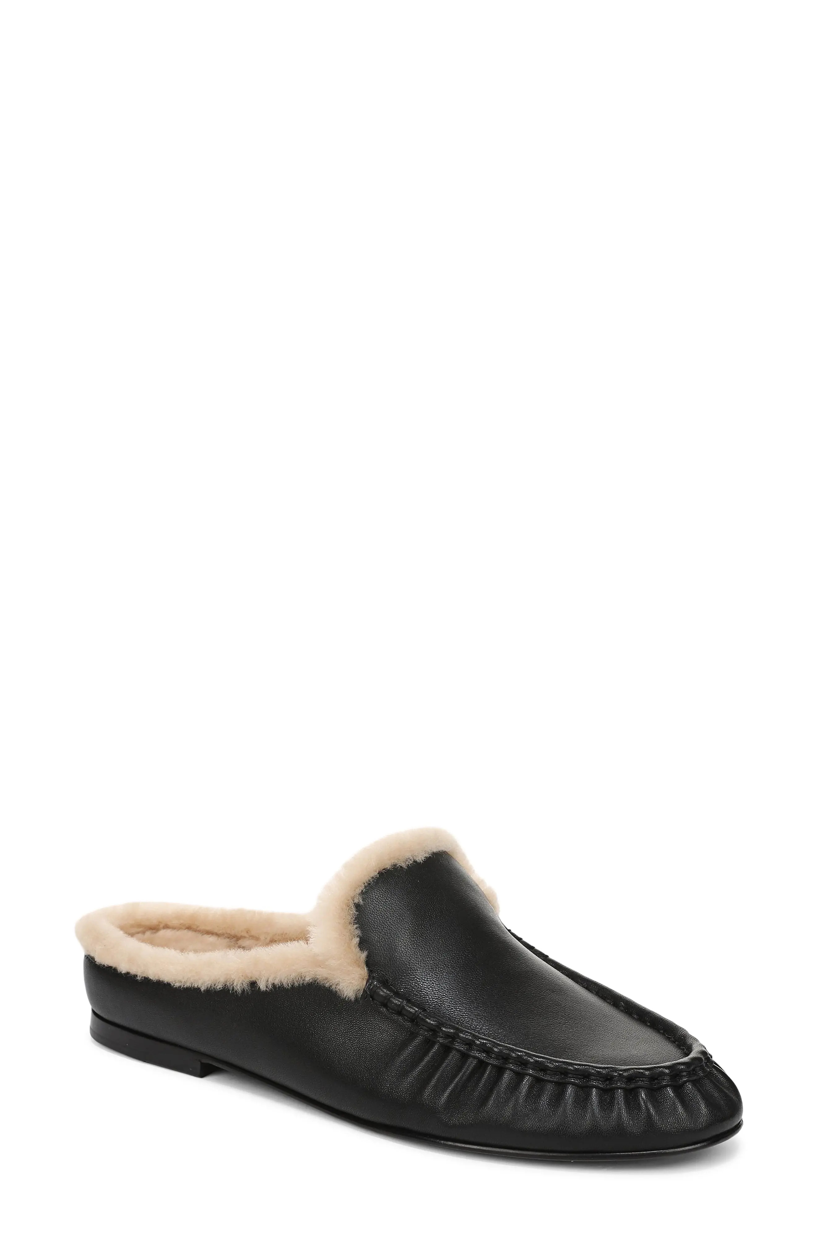 Vince Tevshear Leather Flat Mule in Cinderwood Leather at Nordstrom, Size 6.5 | Nordstrom