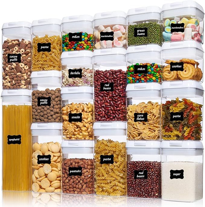 Airtight Food Storage Containers, Vtopmart 20 Pieces BPA Free Plastic Cereal Containers with Easy... | Amazon (US)