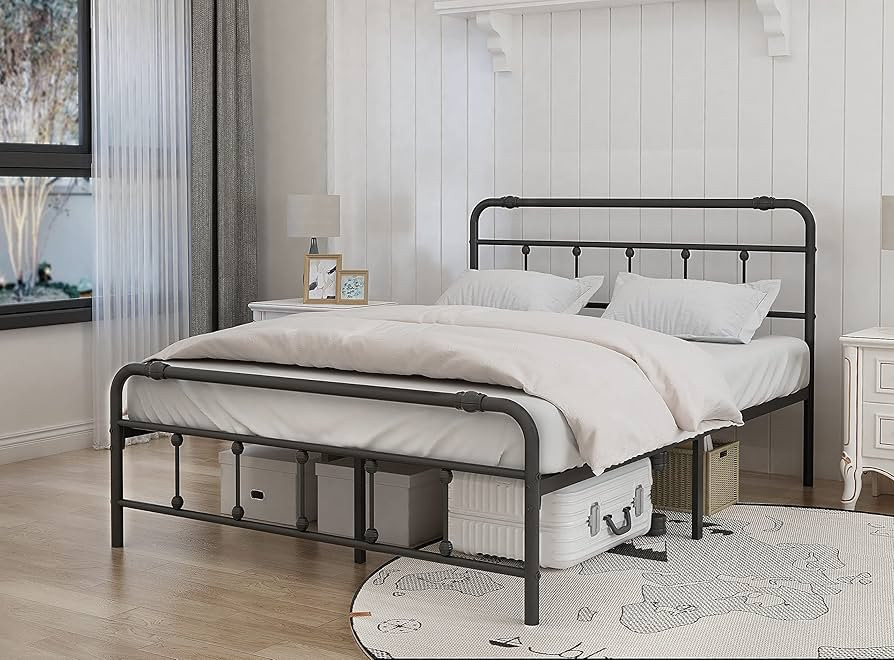 Yoshiely Queen-Size Platform Bed-Frame with-Headboard & Footboard - Easy Assembly Metal Mattress-... | Amazon (US)