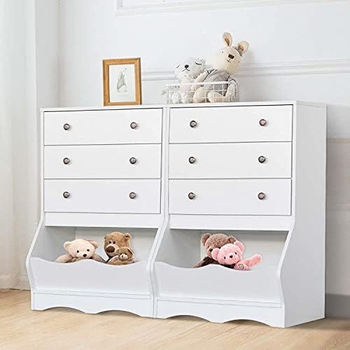 White 6 Drawer Dresser for Bedroom, White Dressers Chests of Drawers with Toy Organizers and Clot... | Amazon (US)
