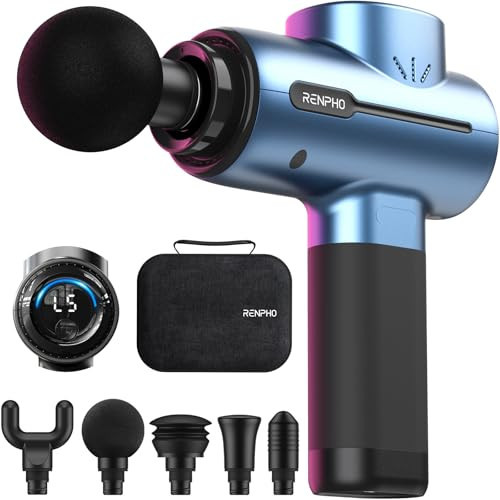 RENPHO Active Massage Gun, Percussion Deep Tissue Back Massager Ergonomic Design with 5 Speeds for Muscle Therapy, Travel Massage Gun with Carry Case, Portable | Amazon (US)