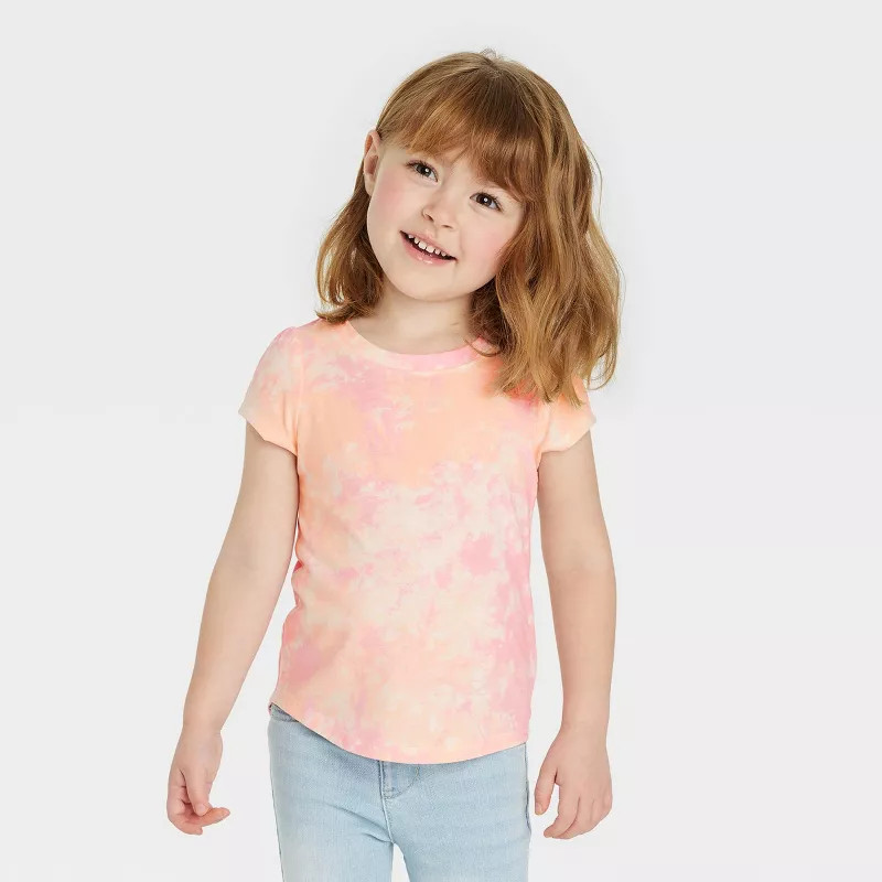 Toddler Girls' Tie-Dye Short Sleeve T-Shirt - Cat & Jack™ Pink | Target