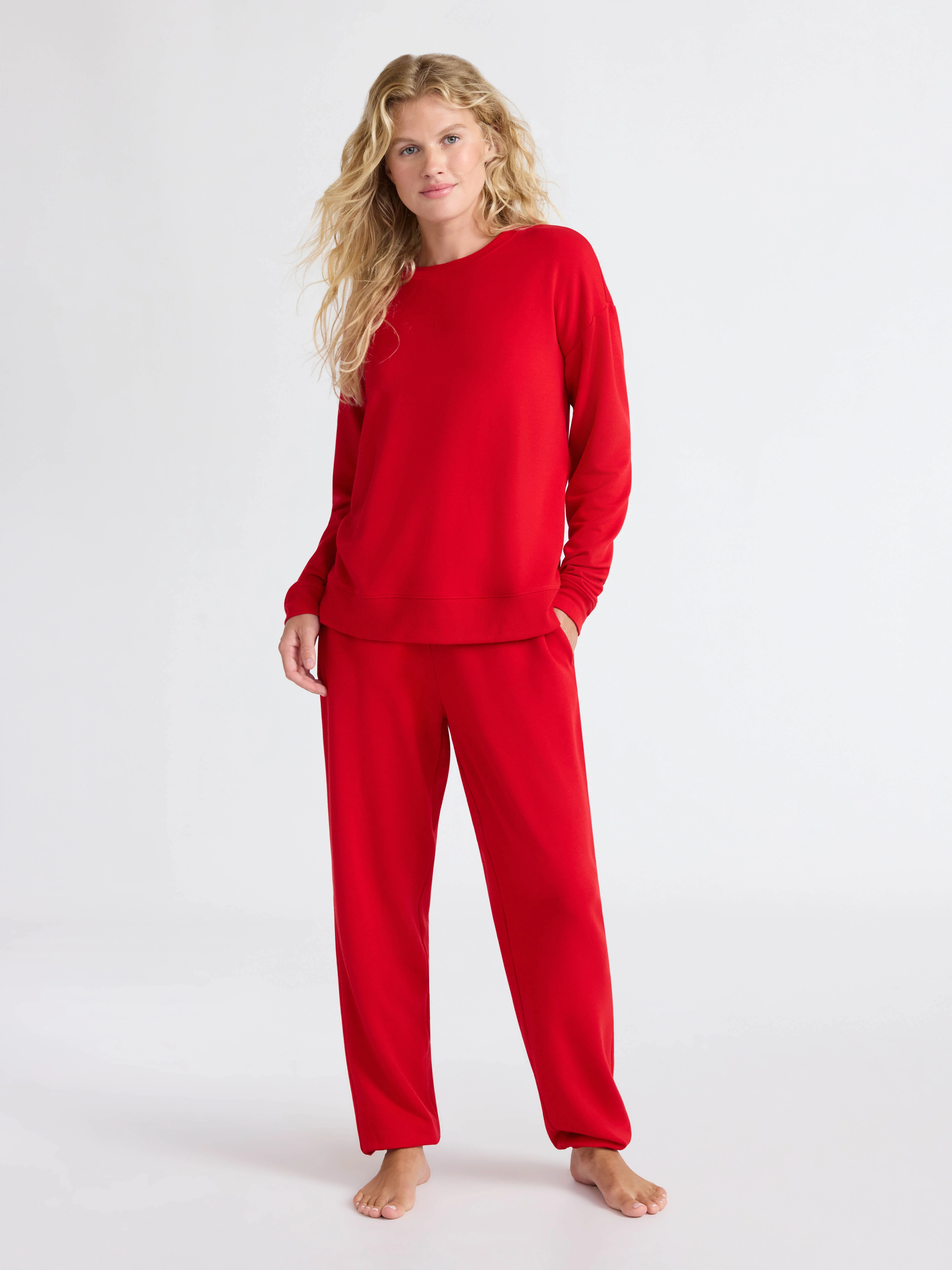 Joyspun Women’s Fleece Long Sleeve Top and Joggers Lounge Set, 2-Piece, Sizes XS-3X | Walmart (US)