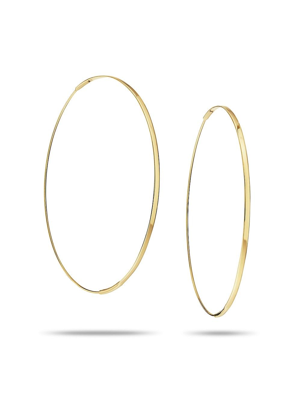 Large Flat Magic 14K Yellow Gold Hoop Earrings/2.5" | Saks Fifth Avenue