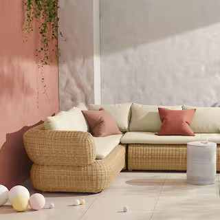 Vieste 90 in. Round Arm 2-piece Fabric V Shaped Corner Sectional Sofa in. Taupe | The Home Depot