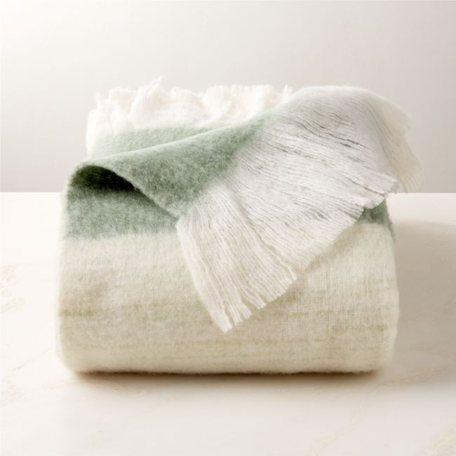 Mira Ombre Green Throw Blanket 50"x70 | CB2