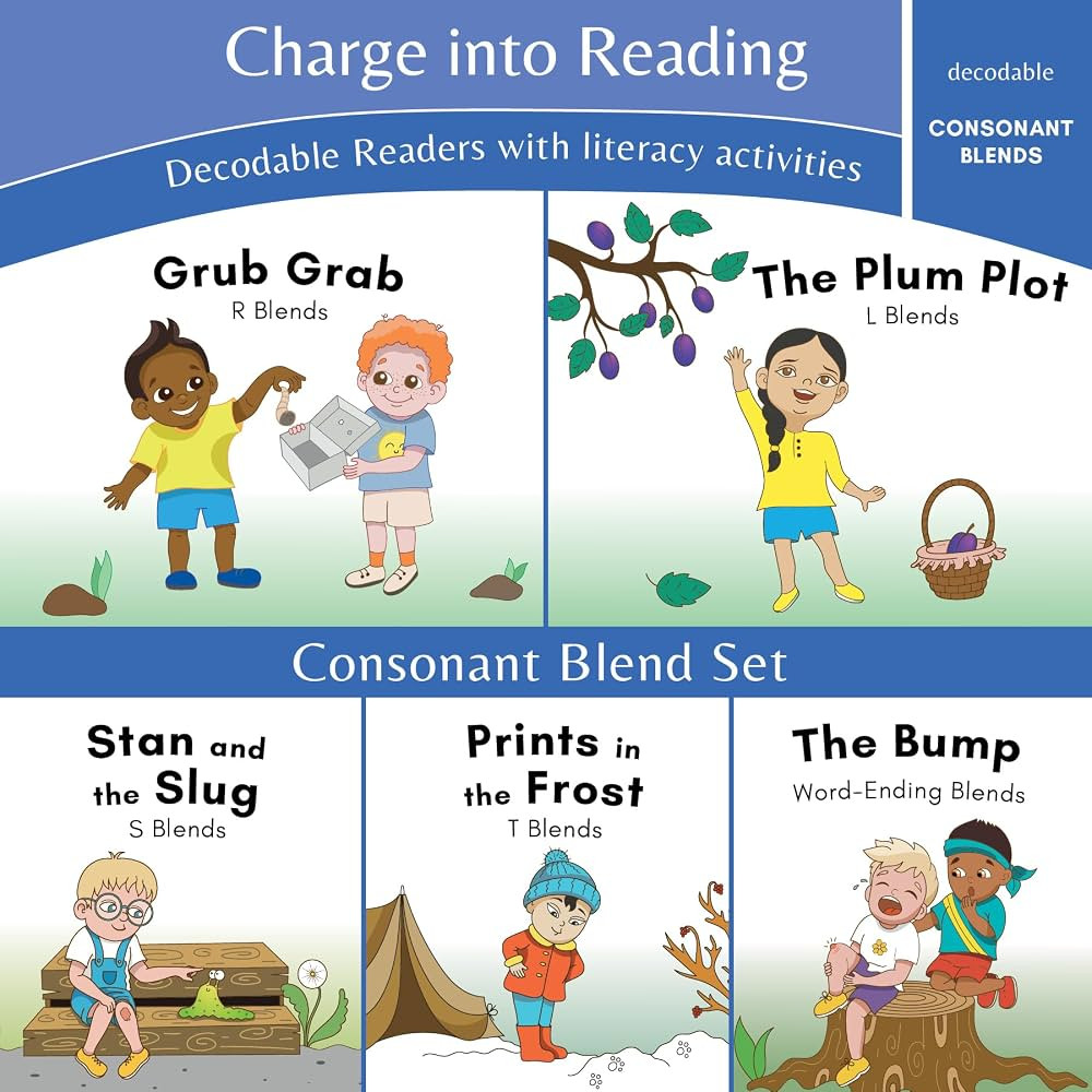 Charge into Reading Decodable Books (Stage 2): 5 Consonant Blends Decodable Readers to Help Kinde... | Amazon (US)