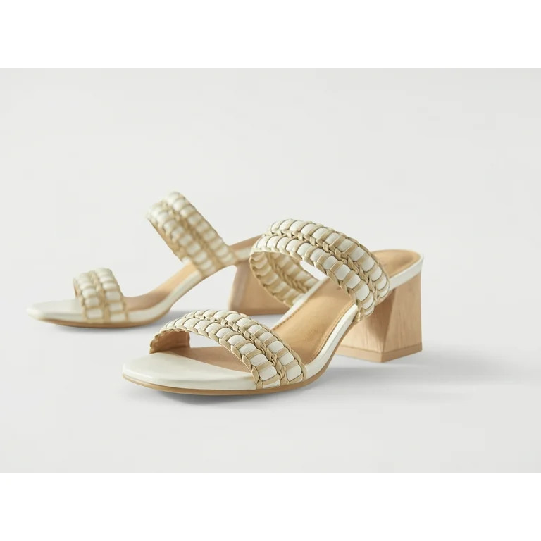 Time and Tru Women's Woven Double Band Sandals | Walmart (US)