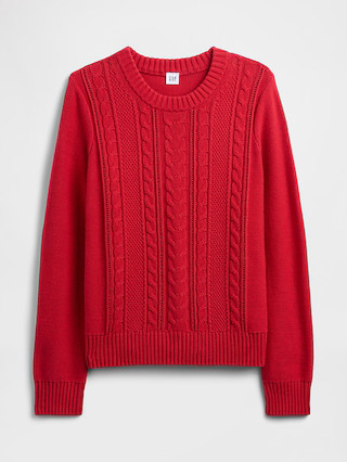 Cable-Knit Crewneck Sweater | Gap Factory