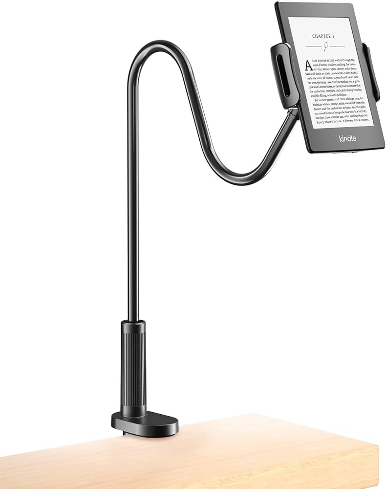 Gooseneck Tablet Holder for Kindle Reading in Bed, Hands Free Desk Bedside Lazy Arm Stand for Kin... | Amazon (US)