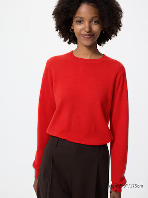 Uniqlo - Cashmere Crew Neck Jumper - Green - XS | UNIQLO (UK)