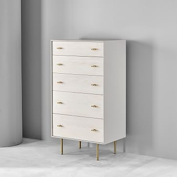 Modernist Wood & Lacquer 5-Drawer Dresser - Winter Wood | West Elm (US)
