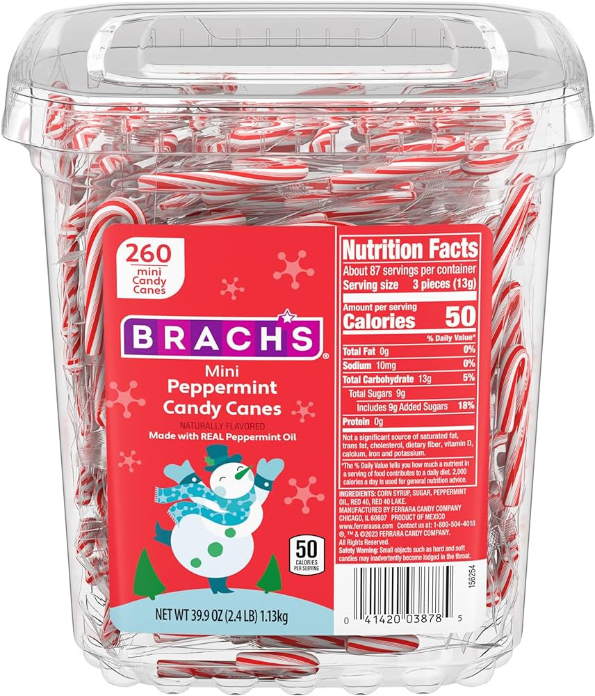 Brach's Mini Candy Canes Tub, 260 Count | Amazon (US)