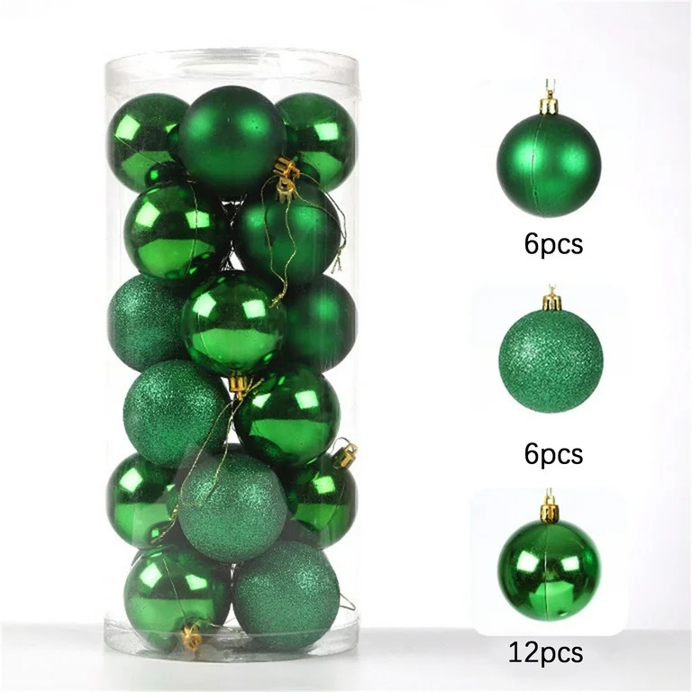 24Pcs Christmas Tree Balls Ornaments Green 40mm/1.57", Christmas Tree Balls Ornaments Balls for X... | Walmart (US)