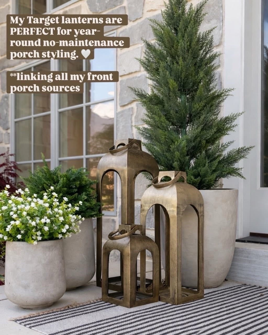 My Target lanterns are PERFECT for year-round no-maintenance porch styling.🤍

Home decor, home decor finds, interior styling, interior design inspiration, home styling ideas, neutral home decor, timeless home decor, classic home decor, transitional home decor, traditional home decor, designer inspired home decor, affordable home decor, luxury home decor look for less, curated home decor, collected home decor, budget friendly home decor, high end home decor for less, home decor recommendations, home decor roundup, interior styling, interior styling ideas, interior design inspiration, home styling tips, neutral interior design, modern traditional interiors, transitional interior design, classic interior design, timeless interiors, curated interiors, collected home style, warm neutral interiors

#HomeDecor #InteriorStyling #NeutralInteriors #ModernTraditional #TimelessDesign #HomeInspo #LayeredHome #LivingRoomInspo #InteriorDesignIdeas #DesignInspiration #CozySpaces #InteriorDetails #homestylinginspo #homerefresh #InteriorDetails #homestylinginspo

#LTKHome #LTKSeasonal #LTKdayinmylife