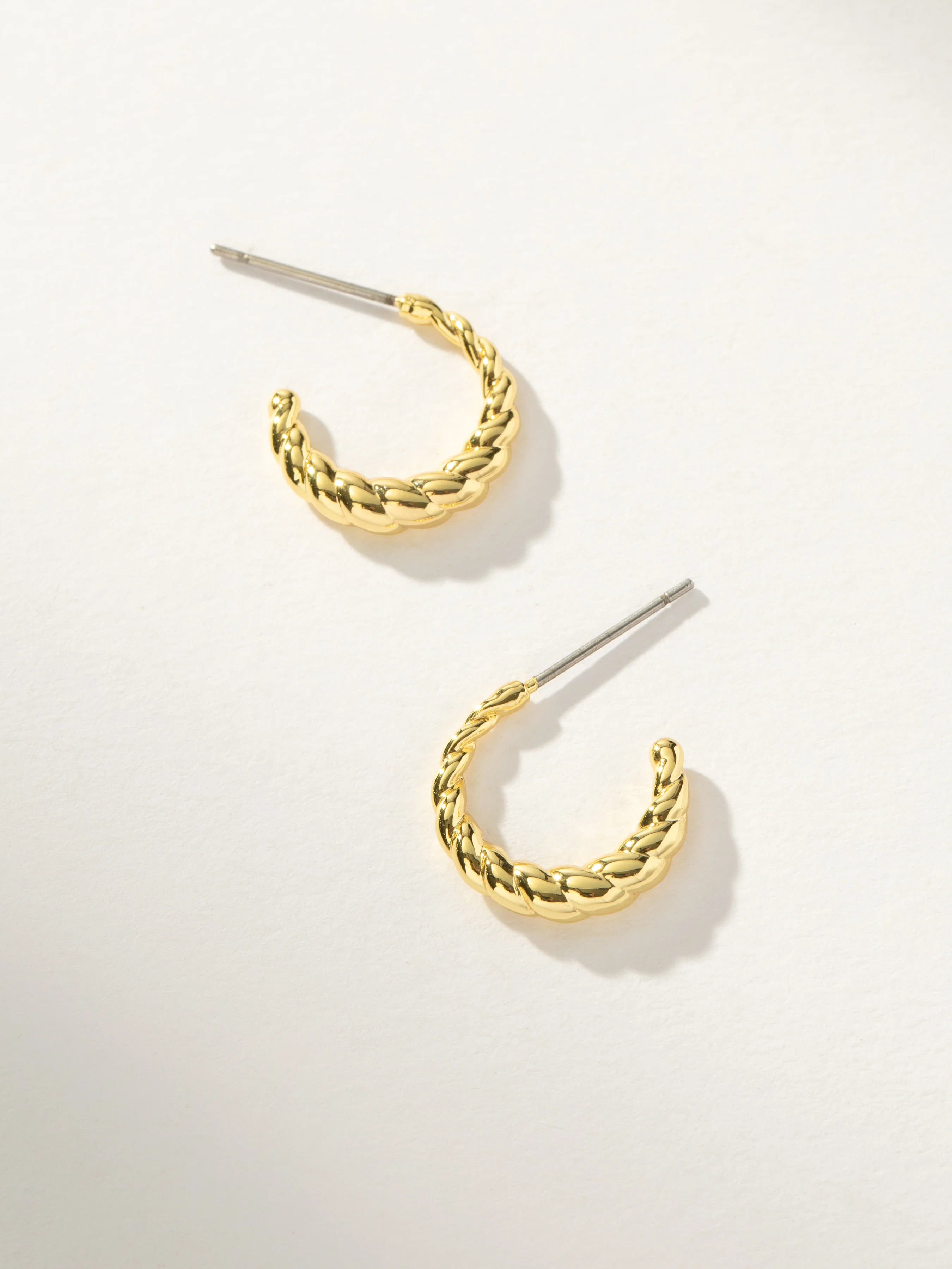 Croissant Hoop Earrings in Gold | Twist Hoops | Uncommon James | Uncommon James