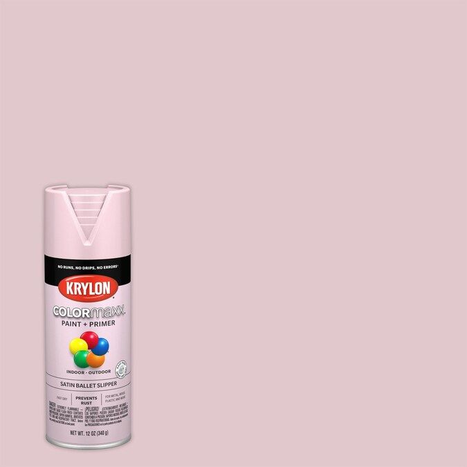 Krylon COLORmaxx Satin Ballet Slipper Spray Paint and Primer In One (Actual Net Contents: 12-oz) ... | Lowe's