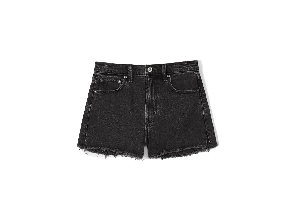Abercrombie & Fitch High Rise Mom Short (Black) Women's Clothing | Zappos