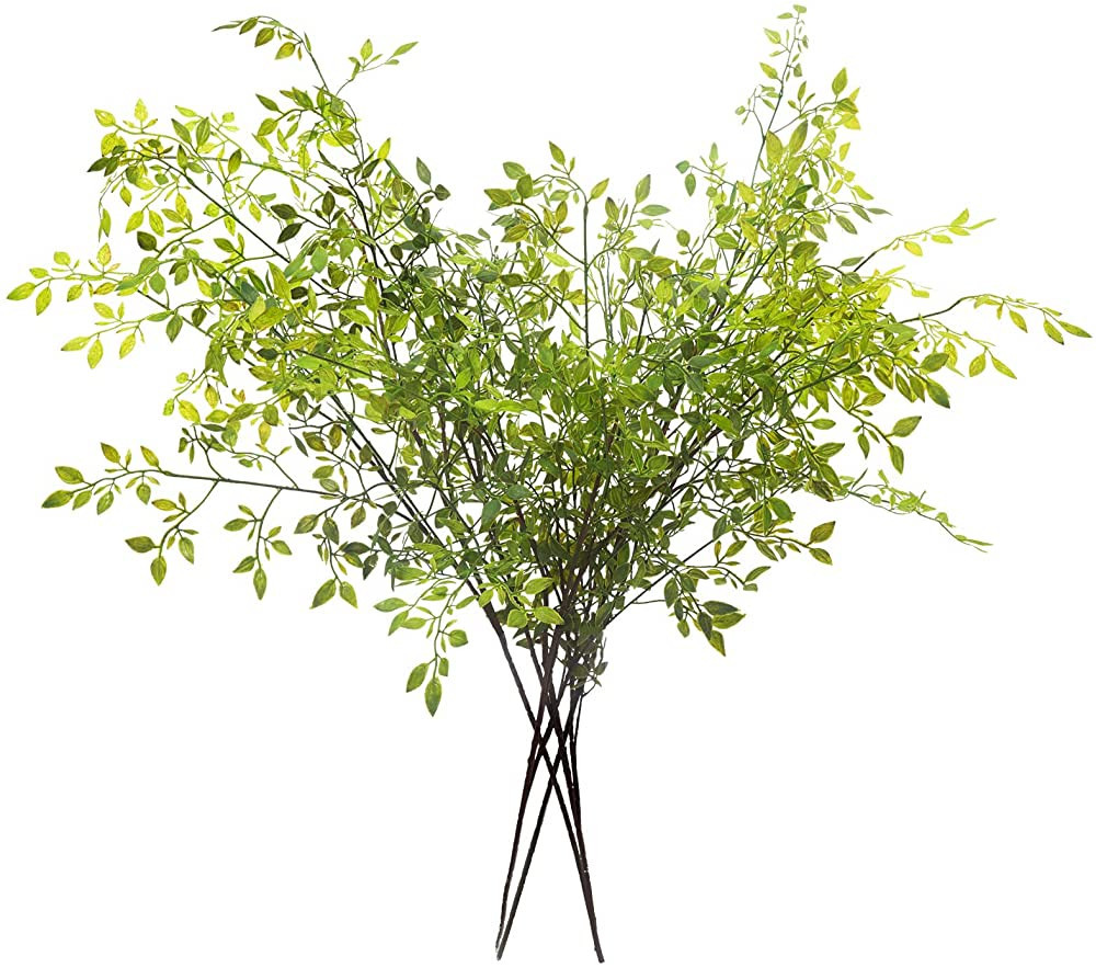 Melorca&Guilla Artificial Plants,4PCS 43.3" Green Nandina Faux Branches for Vase,Artificial Plant... | Amazon (US)