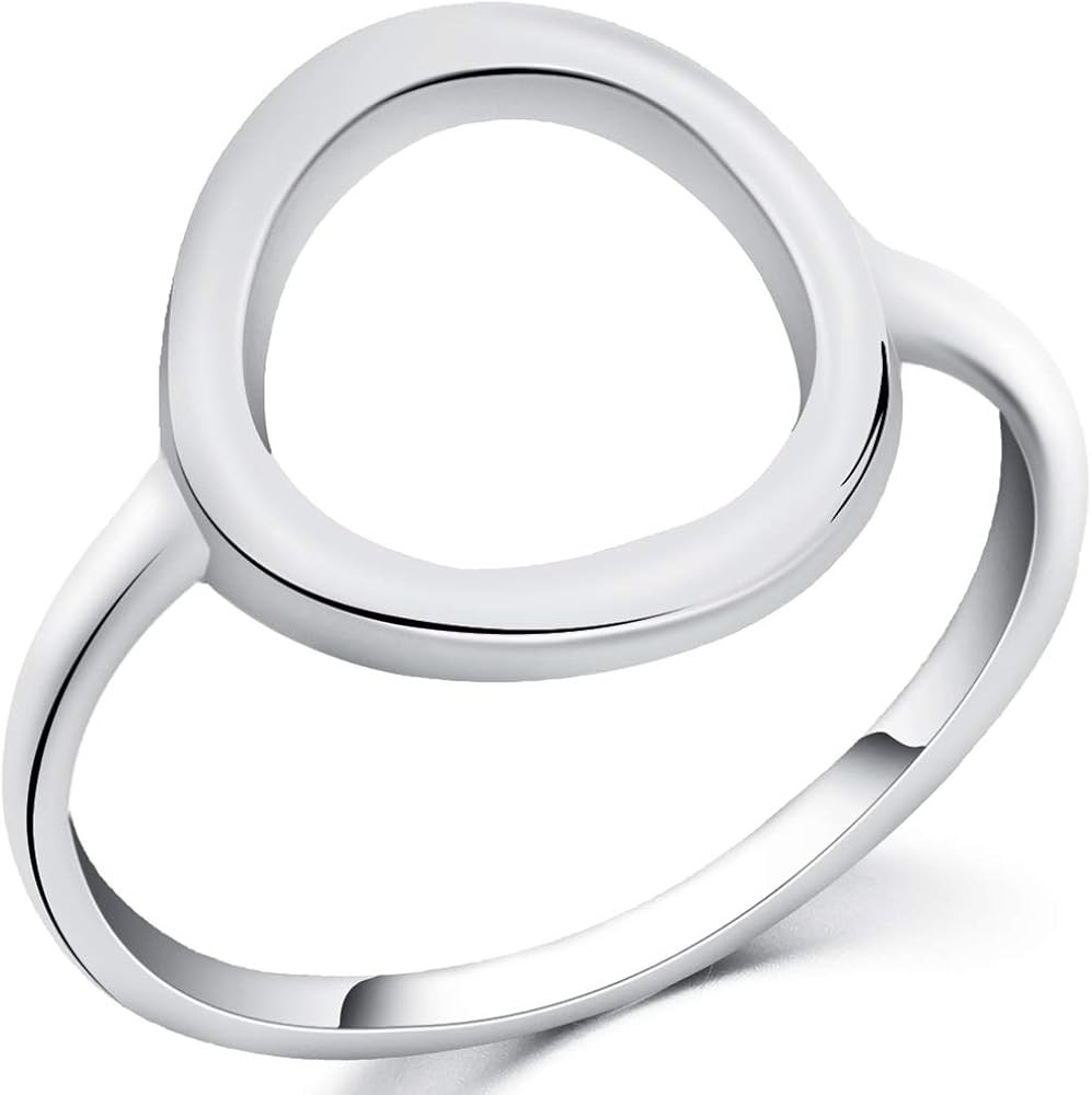 Jude Jewelers Stainless Steel Classical Simple Plain Open Karma Statement Promise Ring | Amazon (US)