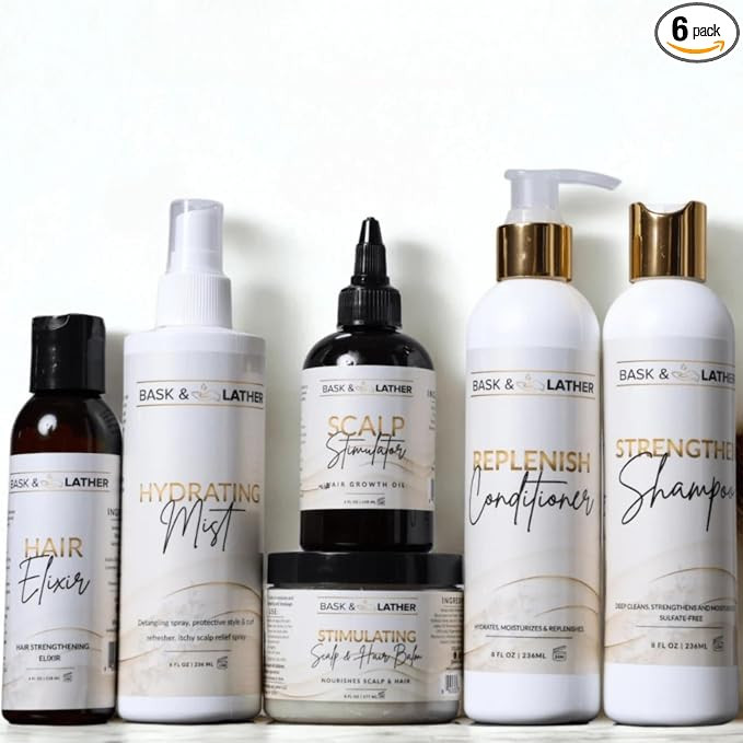 Bask & Lather Co. Healthy Hair Growth Starter Kit – Healthy Hair Care Routine Set with Shampoo,... | Amazon (US)