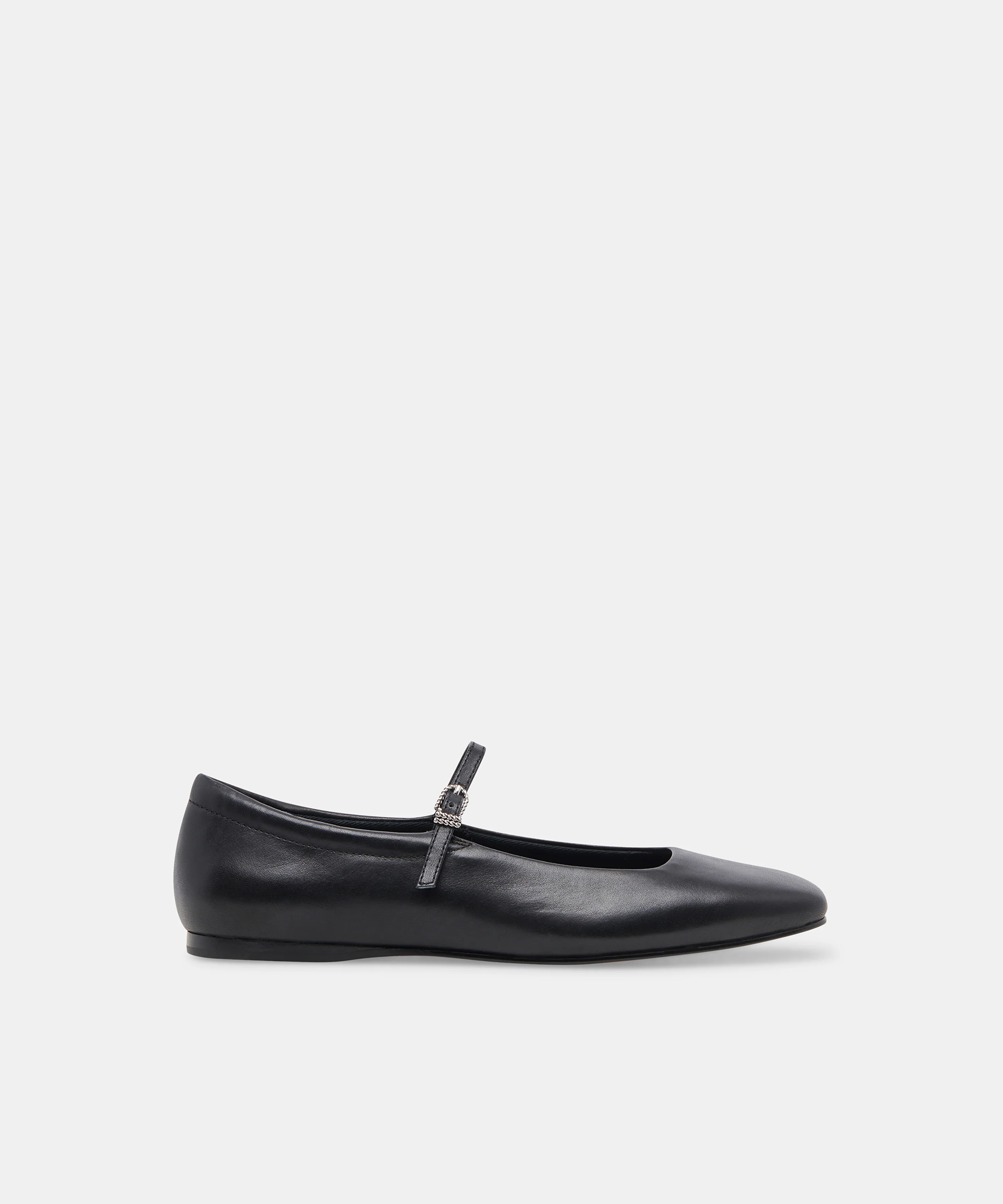 REYES Wide Width Black Leather Mary-Jane Ballet Flats | Dolce Vita | DolceVita.com