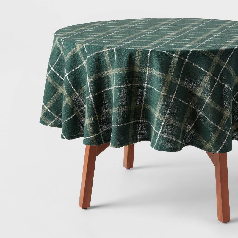 70" Cotton Plaid Round Tablecloth Green - Threshold™ | Target