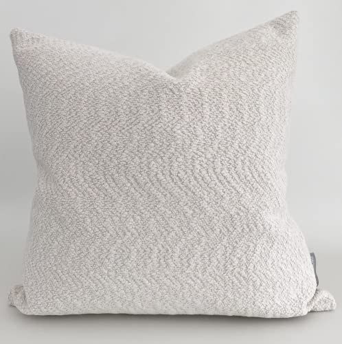 HACKNER HOME | Snowy Boucle Pillow Cover | White (22" x 22", Contemporary) | Amazon (US)