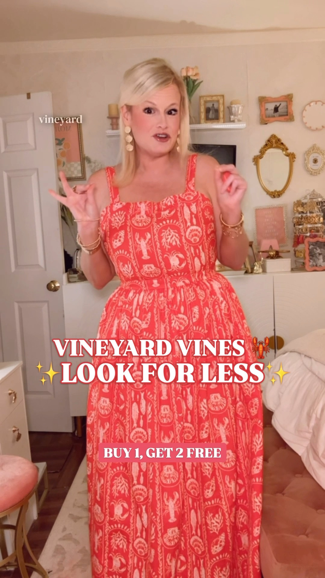 Lobster print dress, Vineyard Vines look for less, coastal vacation dress, New England summer outfit

This lobster print maxi dress is giving Vineyard Vines coastal summer energy without the resort price tag.

The red and white print, lobster motifs, shells, coral, smocked bodice, easy straps, full skirt, and 100% cotton fabric make it feel like the kind of dress you pack first for a New England summer trip, beach vacation, lake weekend, Fourth of July party, clambake, coastal dinner, or seaside brunch.

It has that classic East Coast summer look: preppy, playful, and nautical. Add white sandals, gold jewelry, a straw tote, raffia clutch, or a cardigan over your shoulders and it’s done.

A bunch of dresses are buy 1, get 2 free right now, which makes this the moment to grab the coastal pieces before the lobster print girls find them.

If you love Vineyard Vines, Tuckernuck, J.Crew, coastal grandmother style, New England summer outfits, preppy vacation dresses, red and white summer dresses, nautical style, lobster print dresses, and designer look for less finds, this one is very much worth a look.

lobster print dress, lobster dress women, coastal dress, coastal style women, New England summer outfit, East Coast summer style, Vineyard Vines look for less, Vineyard Vines inspired dress, vacation dress women, beach vacation outfit, summer maxi dress, red and white dress, Fourth of July dress, Memorial Day outfit, nautical dress, preppy summer dress, resort dress, cotton maxi dress, designer look for less, buy 1 get 2 free

#LTKFindsUnder100 #LobsterPrint #CoastalStyle #VacationDress #PreppyStyle #LookForLess #VineyardVines

#LTKSaleAlert #LTKTravel #LTKPetite