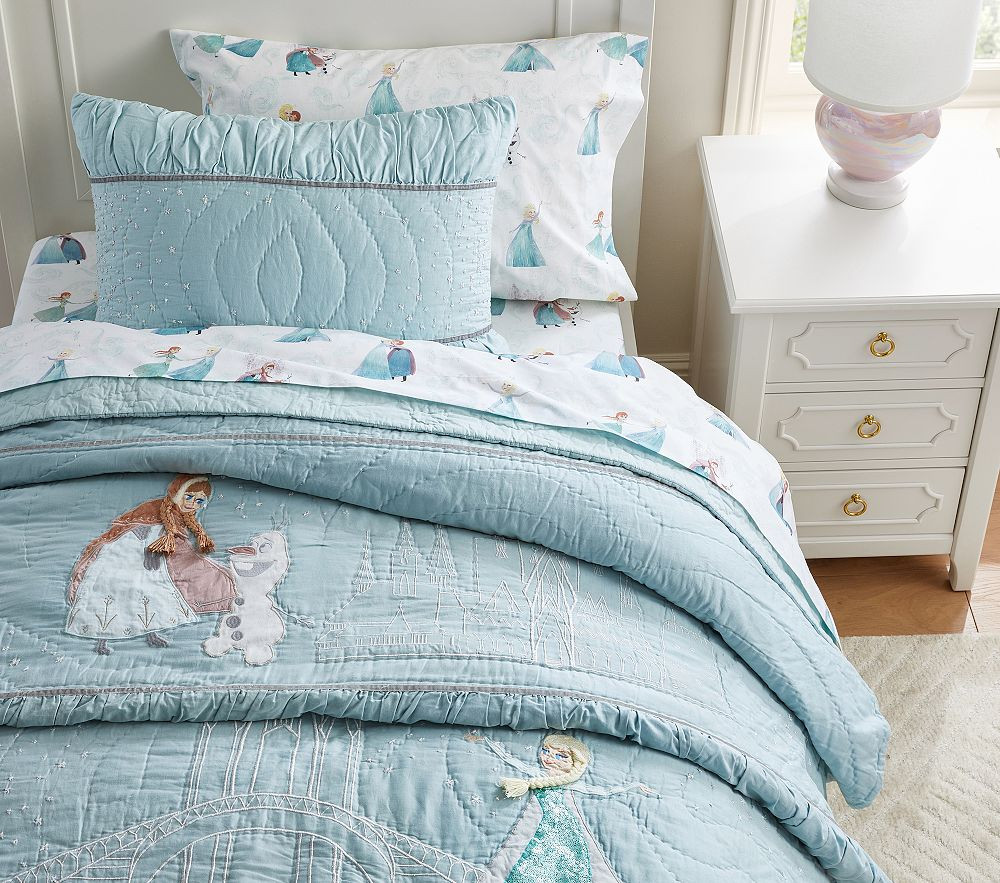 Disney <em>Frozen</em> Organic Sheet Set & Pillowcases | Pottery Barn Kids