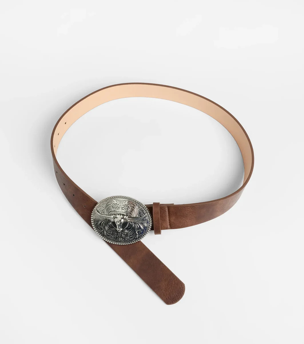 Prairie Tales Steer Buckle Belt | Windsor Stores