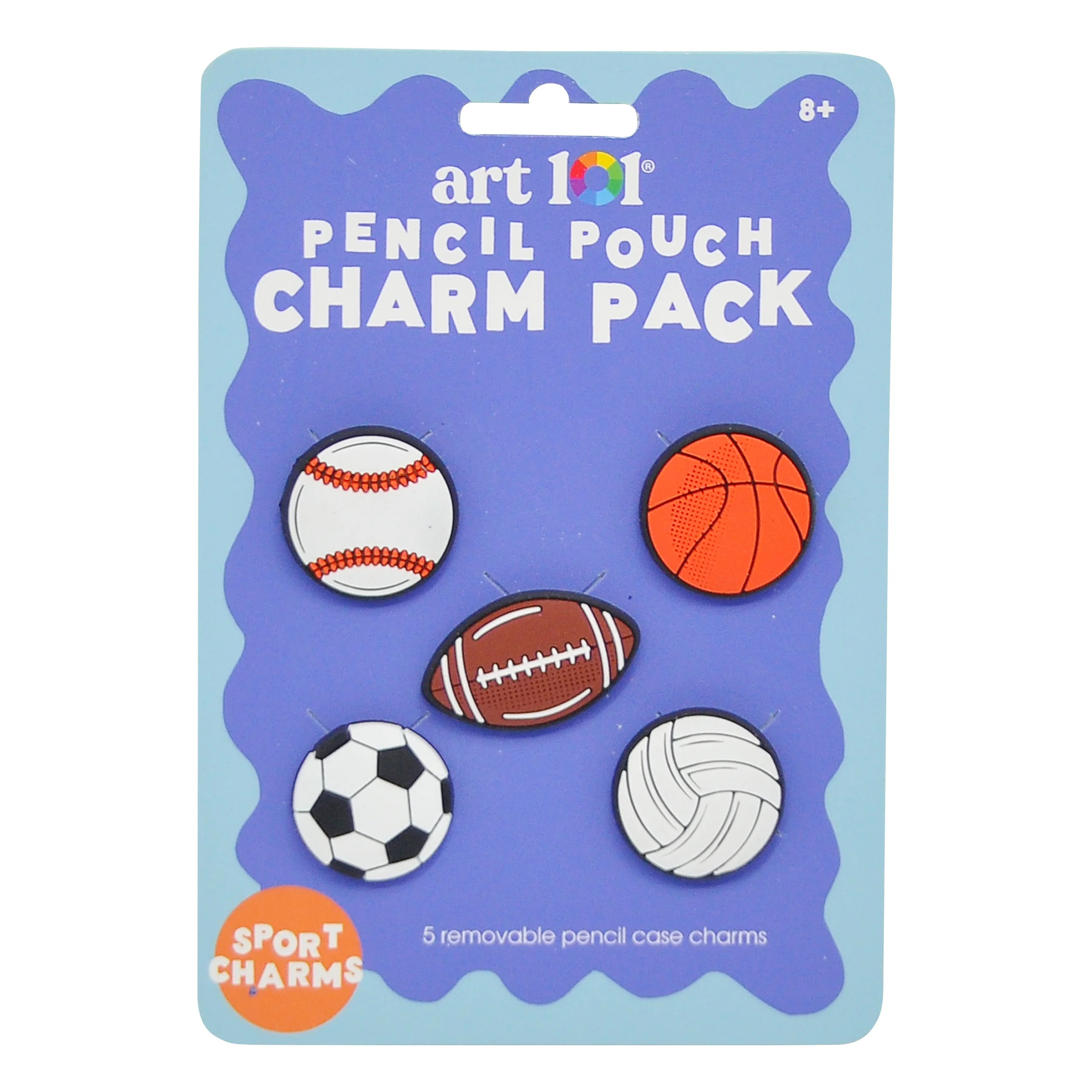 Art 101 Sports Silicone Charms- Pencil Case Accessory, Back to School, 5-Pack - Walmart.com | Walmart (US)