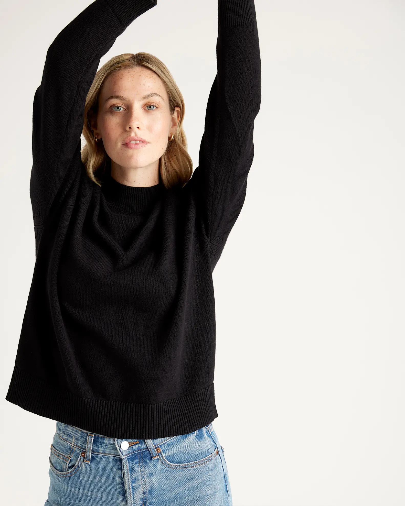100% Organic Cotton Mock Neck Sweater | Quince