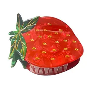 Red Strawberry Hair Claw Clip: Acetate Strawberry Strong Hold Hair Jaw Unique Fruit Hair Accessor... | Amazon (US)