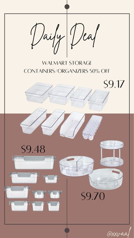 Walmart Storage Containers /Organizers 50% off ! 

#Homefinds #Organizers   