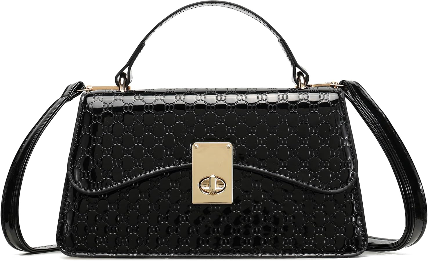 Small Cute Purse for Women, Mini Top Handle Satchel Handbag, Patent Leather Crossbody Shoulder Ba... | Amazon (US)