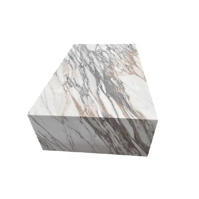 Genuine Marble Block Coffee Table - Arabescato Marble | Wayfair North America
