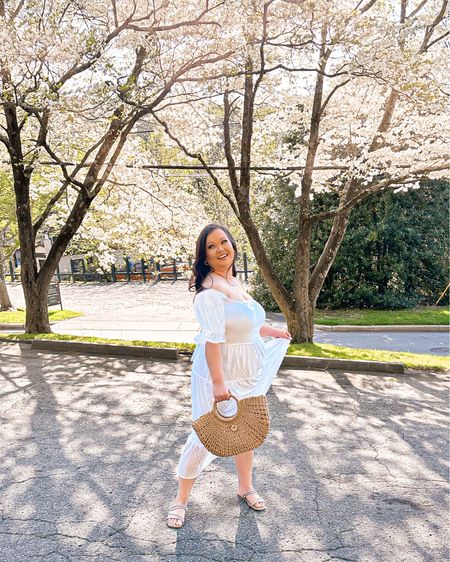 White Swiss Dot Puffy Sleeve Dress #springdress #whitedress #strawhandbag #studdedsandals

#LTKstyletip #LTKunder50 #LTKSeasonal