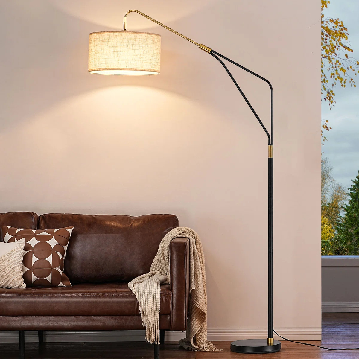 76'' Arched Floor Lamp with Remote Control and Bulb Included | Wayfair North America