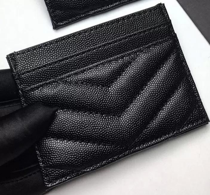 Fashion Card Holders Caviar Woman Mini Wallet Designer Pure Color Genuine Leather Pebble Texture ... | DHGate